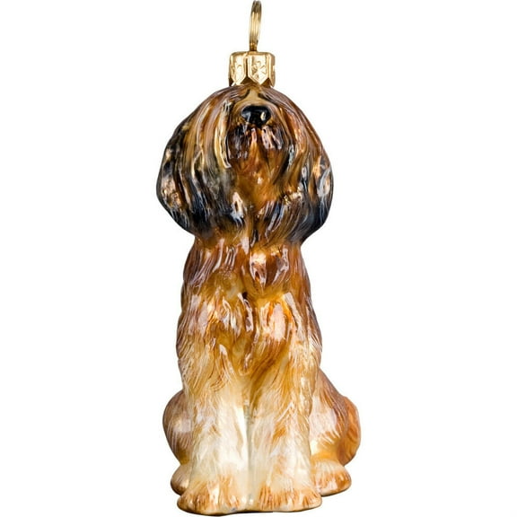 Briard Polish Glass Christmas Ornament Dog Tree Decoration Made in Poland