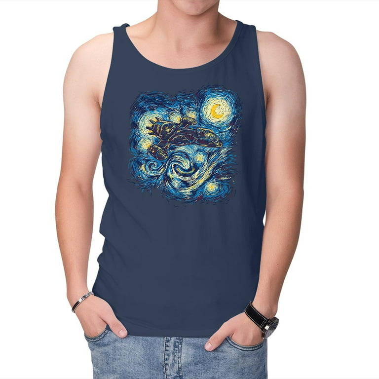TeeFury Adult Graphic Tank-Top Starry Flight - TV Show | Sci - Fi | Navy |  Large