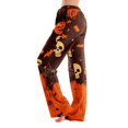 thumbnail image 2 of Orange Womens Halloween Pants Wide Leg Halloween Sleepwear Home Wear XL, 2 of 6