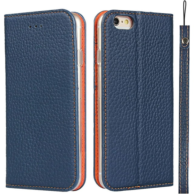 AmPm Premium Leather case for iPhone Xs max Wallet Magnetic Flip Cover case with Card Slot TPU Shockproof Stand Genuine Leather case with Lanyard Compatible with iPhone Xs max - Red