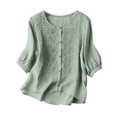 thumbnail image 2 of Women's Casual Round Neck Down Short Sleeve Top T Shirt, 2 of 6