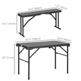 thumbnail image 3 of Outsunny HDPE Picnic Table Set with Beer Table & 2 Benches for 4, Dark Grey, 3 of 10