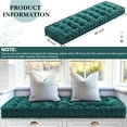 thumbnail image 2 of 48x18 Inch Bench Cushions for Indoor Furniture Christmas Chenille Dark Green Velvet Button Tufted Thicken Seat Pad Mat with Memory Foam, Window Floor Sofa Chair Cushion for Living Room Porch, 2 of 12