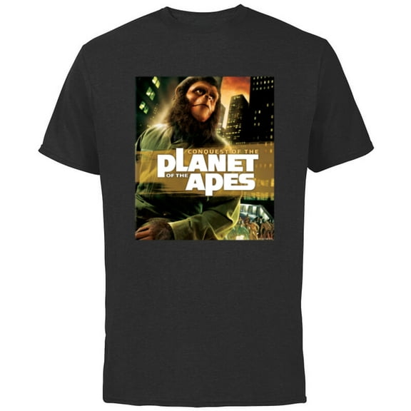 Conquest of the Planet of the Apes 1972 Caesar Movie Poster - Short Sleeve Cotton T-Shirt for Adults - Customized-Black