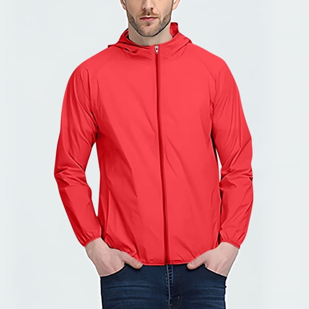 Ceisia Men's Oversize Hooded Full-Zip Lightweight Sun-Protective Polyester Casual Jacket Gift