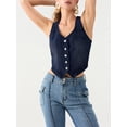 thumbnail image 6 of Suagox Women's Denim Vest Slim Fit V Neck Sleeveless Button Down Summer Tops for Party Club, 6 of 10