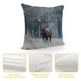 thumbnail image 4 of Chilfamy Deer Snow Trees Pillow Cushion Covers Square Design for Sofa Couch Bedroom Car Chair Home Decor Winter Theme Zipper Closure 1PC 18x18in, 4 of 5