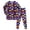 Blue, variant on Toddler Boys Girls Pajamas Sets Halloween Pattern Kids 2 Piece Pj's Long Sleeve Crew Neck Tops and Pants Clothes Set Night Sleepwear 2T-9T