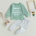 thumbnail image 3 of Gupgi Toddler Girl Clothes Daddy's Girl Long Sleeve Pullover Drawstring Pants 2Pcs Fall Outfit, 3 of 8