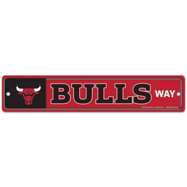Chicago Bulls Panneau 3,75 X 19 Style de Rue en Plastique