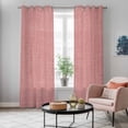 thumbnail image 6 of Kitchen Curtains 84 Inch Length 2 Panels, Vintage Peach Pink Grommets Window Treatment Curtain, Farmhouse Retro Solid Color Linen Texture Thermal Curtains Drapes for Living Room/Bathroom, 6 of 9