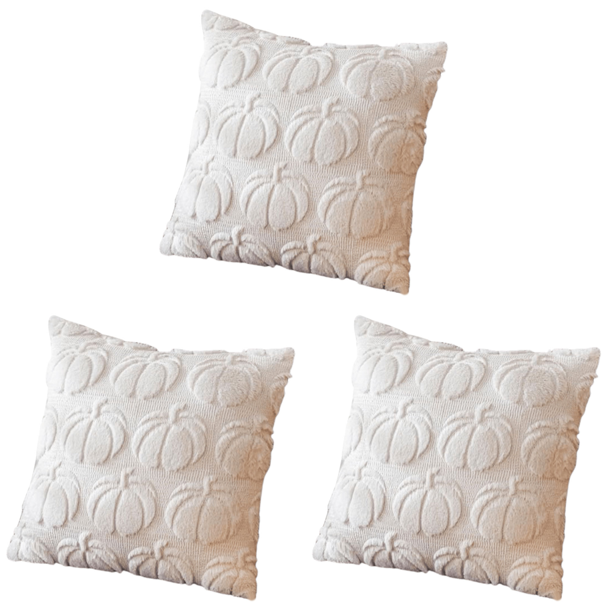 Fundas Almohada Calabaza Funda Felpa Suave Halloween () Blanco