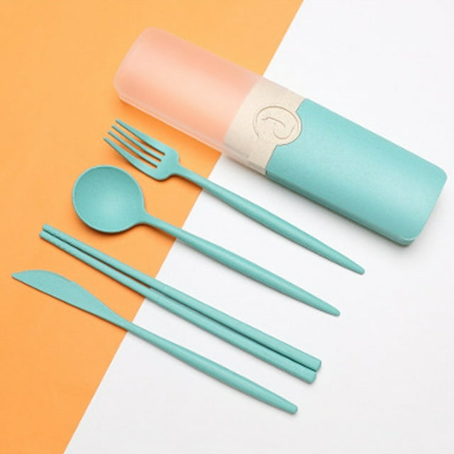 TIMIFIS Travel Utensils Camping Utensils New Portable Tableware Cutlery Chopsticks Set Storage Box Five Piece Student Gift Organization And StorageFall