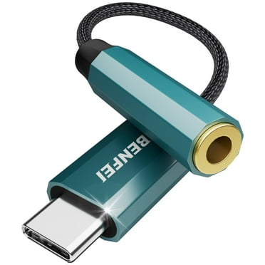 BENFEI USB C to Audio Jack Adapter with DAC chipset, USB-C to 3.5mm Female Headphone,Blue