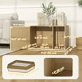 thumbnail image 3 of PawHut Cat Litter Box Enclosure with Rattan Door and Scratching Pad, Oak, 3 of 10