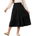 thumbnail image 5 of NAISIBABY Girls Long Skirt, High Waist Flowy Ruffle A-Line Kids Casual Tiered Maxi Skirt Black 10T, 5 of 7