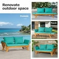 thumbnail image 5 of Panana Acacia Wood Convertible Couch Sofa Bed Adjustable Armrest Folding Daybed Collapsible Chaise Lounge w/Cushions Outdoor Loveseat for Garden Patio Poolside Turquoise, 5 of 7