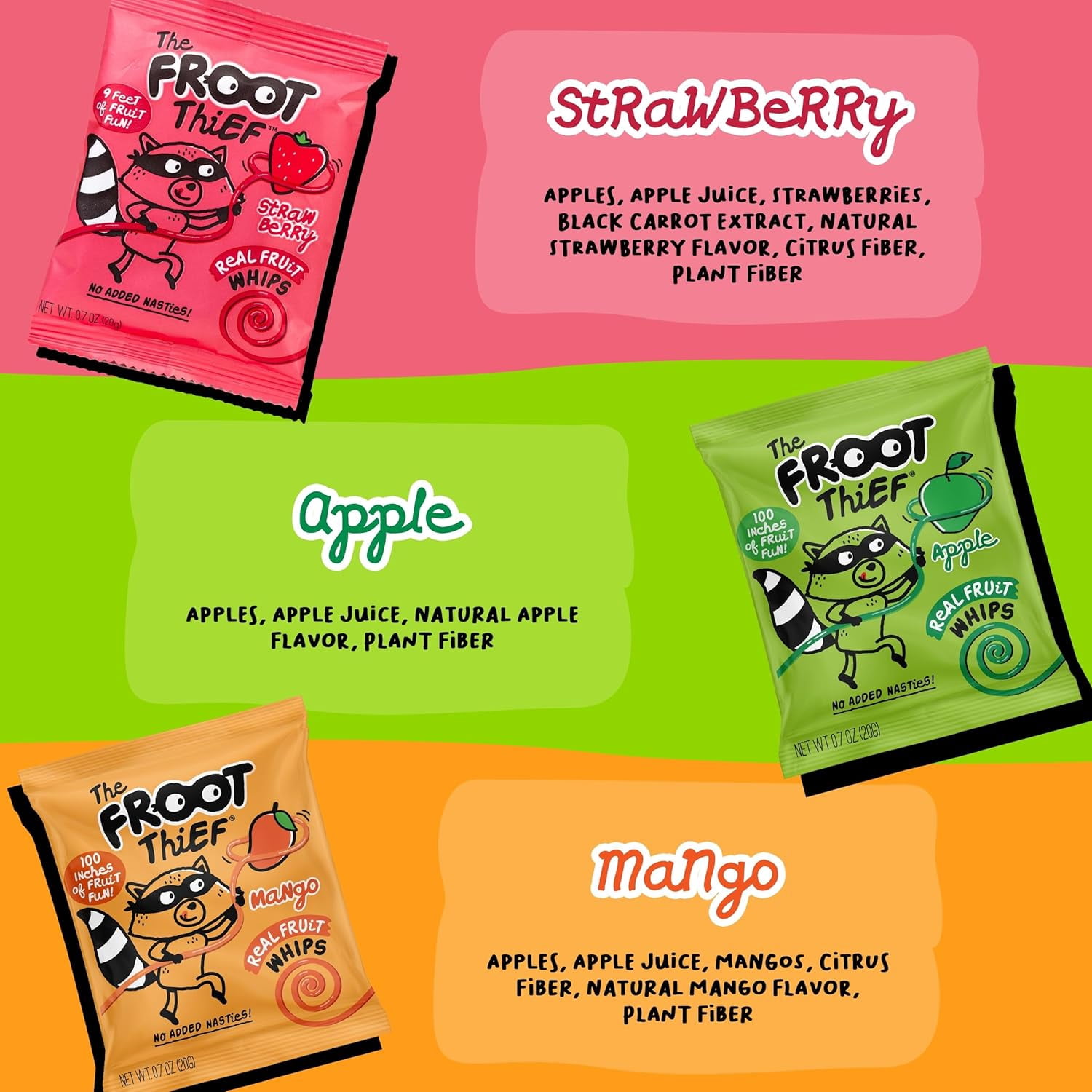 (Pack Of 24) The Froot Thief Fruit Whip Apple 0.7 Oz