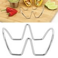 thumbnail image 3 of Taco Holder U Shaped Taco Rack Stainless Steel Taco Shell Stand Up Holder for Baking Party Gathering 2 Grid, 3 of 10