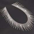thumbnail image 4 of PENGXIANG Rhinestone Fringe Trim 1 Yard Sparkling Rhinestones Tassel Chain Sliver  Crystal Tassel Fringe Trim DIY Decorative Rhinestone Chain Tassel for Wedding Party Necklace DIY Sewing, 4 of 10