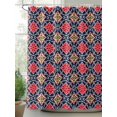 thumbnail image 2 of Shower Curtains Retro Kaleidoscope Bath Curtain Blue Argyle Pattern Waterproof Bathroom Shower Curtain Set with Hooks Decoration 72 x 84 Inches, 2 of 7
