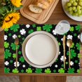 thumbnail image 4 of St Patricks Day Placemats Set of 12, Spring Farmhouse Country Green Shamrock Placemats for Dining Table, Place Mats for Kitchen Tabletop, Waterproof Wipeable Dining Table Mats Set, 4 of 9