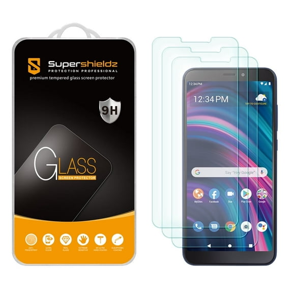 (3 Pack) Supershieldz Designed for BLU View 3 (B140DL) Tempered Glass Screen Protector, Anti Scratch, Bubble Free