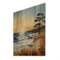 thumbnail image 2 of Designart "Coastalbeach Beach Bliss Painting I" Nautical & Beach Print on Natural Pine Wood, 2 of 5