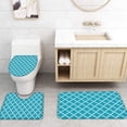 thumbnail image 4 of FMSHPON Simple 4 Piece Bathroom Set Shower Curtain Bath Rug Contour Mat and Toilet Lid Cover, 4 of 8