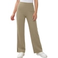 thumbnail image 6 of Dwellite Girls Flare Dress Pants for Kids School Uniform Bell Bottoms with Elastic Waist for Teens，2-13 Years Khaki 140, 6 of 6