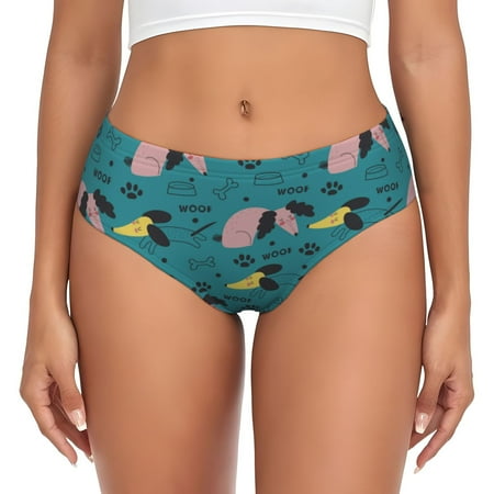 Womens Underwear - Dachshund Dog Puppy No.1060 No Show Seamless Underwear for Women  Stretch Women s Panties  Hipster Soft Comfort Ladies Panties Bikini Underwear Briefs