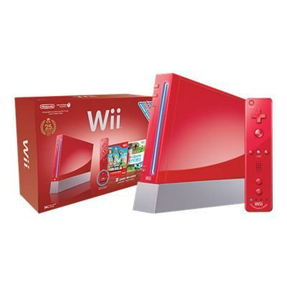 Nintendo Red Wii Mario And Sports Bundle