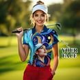 thumbnail image 3 of HOMYGIFTS Women’s Artistic Golf Polo Shirt – Vibrant Mosaic Golfer Design, 3 of 8