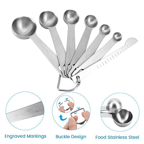 HAUSPROFI Stainless Steel Measuring Cups And Spoons Set Of 13 Pieces 5 Nesting 6 