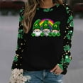thumbnail image 4 of St Patricks Day Shirt Women Cute Gnomes with Four-Leaf Clover Print Sweatshirt Casual Crewneck Pullover Long Sleeve Holiday Tops, 4 of 5