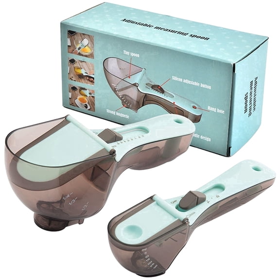 NATPLUS PP Adjustable Magnetic Precise Scale Measuring Spoon Set Green