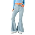 thumbnail image 2 of Women's Casual Pants Bell Bottom Jeans For Women High Waisted Classic Flared Denim Pants Stretchy Wide Leg Jeans Bell Bottoms Trousers,Blue Women's Casual Pants XXXL, 2 of 5