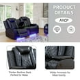 thumbnail image 4 of AYCP Multifunction Power Air Leather Recliner Sofa Set with LED Lights, Living Room Furniture, Reclining Sofa, loveseat, Chair with USB Port/Storage Loveseat, 4 of 6