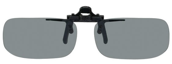 55 x 27.5 Bronze Frame Visionaries Polarized Clip on Sunglasses EXX Rec