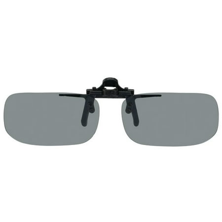 Polarized Clip-on Flip-up Plastic Sunglasses - True Rectangle - 51mm Wide X 29mm High (113mm Wide) - Polarized