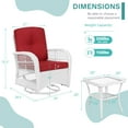thumbnail image 3 of MEETWARM 3 Pieces Outdoor Wicker Swivel Rocker Patio Set, Rocking Chairs Rattan Patio Furniture Sets with Thickened Cushion and Glass-Top Coffee Table, Conversation Bistro Set, White Wicker/Red, 3 of 8