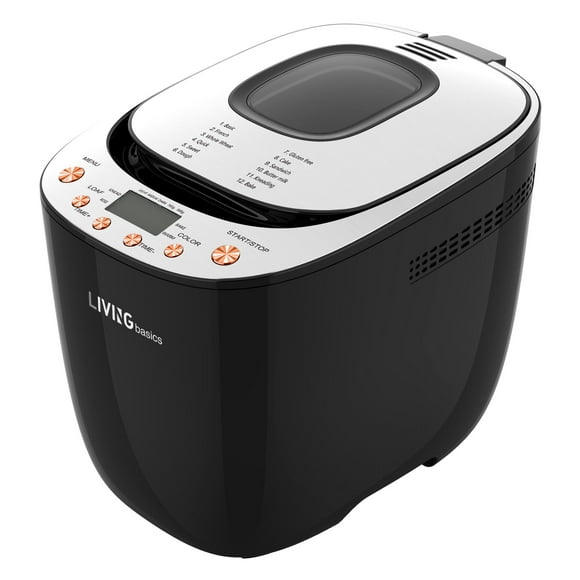 Programmable Bread Maker with Viewing Widow, 2LBS Digital Bread Machine with 12 Menu Settings and Nonstick Coating Pan