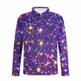 thumbnail image 4 of Blusa y camisa de manga larga con cuello vuelto para hombre, jersey de solapa de manga larga con cremallera, blusa informal con estampado BlingBling a la moda para hombre, poliéster, 4 of 5