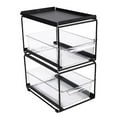 thumbnail image 1 of Cesta organizadora de cocina con cajón transparente, marco de metal resistente, soporte multiusos para cápsulas de café, apilable para organizar Dos capas negro Macarena Titular de la cápsula de café, 1 of 8
