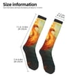thumbnail image 4 of Vsdgher Red And Blue Fire Peacock Print Thigh High Socks Extra Long Stretchy Sock Women Over Knee High Opaque Stocking Daily Wear, 4 of 5