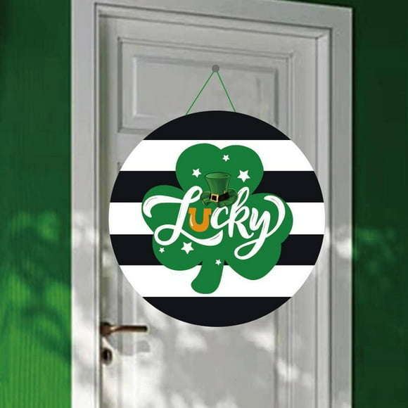 TIMIFIS Shamrocks Wooden Pendant , Panneau en Bois Rond pour la Saint-Patrick Décoration Suspendue Décoration Maison