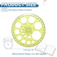 thumbnail image 2 of Uxcell 360-Degree Plastic Protractor, 4Pcs Circle Template Circle Ruler Drafting Math Geometry Tool Set for Office Supplies Math Drawing Tools Design Angle Measurement, Yellow, 2 of 6