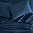 thumbnail image 4 of Superior Solid Flannel Cotton Bed Sheet Set , Soft Fitted Sheets, King, Navy Blue, 4 of 9