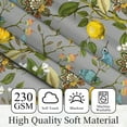 thumbnail image 2 of Dark Gray Floral Blackout Curtains,Grey Decorative French Country Dark Antique Decor Hummingbird Window Covering for Living Room Bedroom Dining,52x96 Inch, 2 of 6