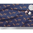 thumbnail image 2 of Soimoi Blue Viscose Chiffon Fabric Horse & Dot Animal Printed Craft Fabric by The Yard 42 Inch Wide, 2 of 3